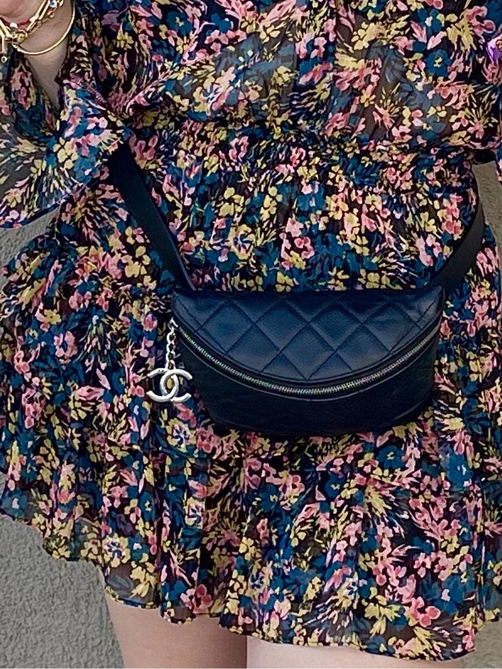 Chanel Grained Calfskin Leather Quilted Uniform Belt Bag